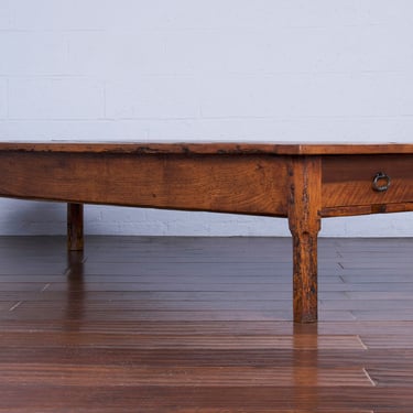 19th Century Country French Farmhouse Walnut Coffee Table 