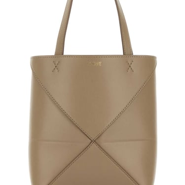 Loewe Women Beige Leather Mini Puzzle Fold Handbag