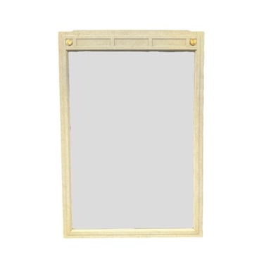 Chinoiserie Mirror 46x31 LOCAL PICKUP Vintage White Furniture Ivory Brass Asian Style 