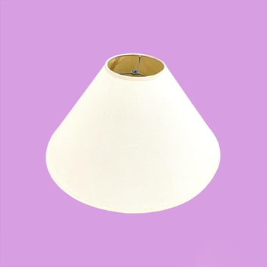 Vintage Lamp Shade Retro 1980s Coolie + Empire + Large Size + Beige + Eggshell White + Extra Wide + Mood Lighting + Home and Table Decor 