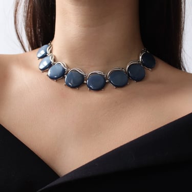 Mid Century Blue Thermoplastic Choker