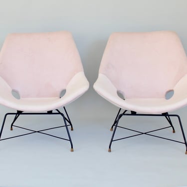 Augusto Bozzi Kosmos Lounge Chairs for Saporiti Italy 