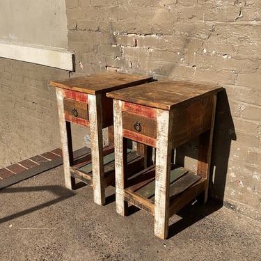 Pair of Rustic Nightstands