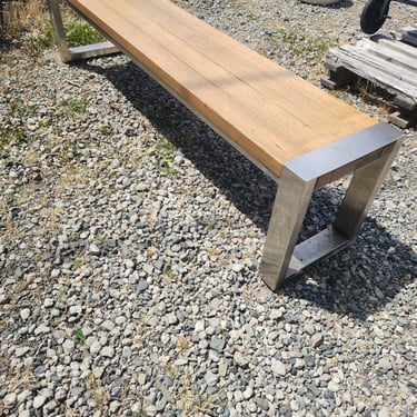 Long Outdoor Teak Bench 72.5 x 17 x 14