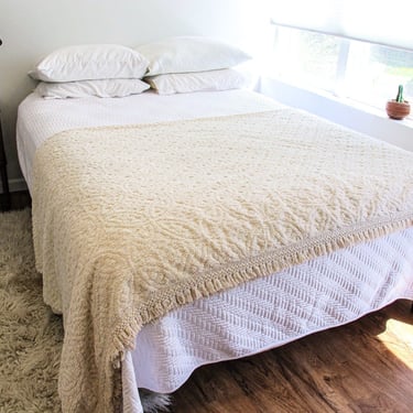 Cotton Nubby Blanket with Fringe Detail 
