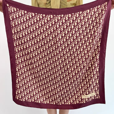 Maroon Monogram Christian Dior Scarf