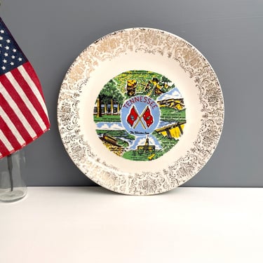 Tennessee souvenir state plate - 1950s road trip souvenir 