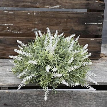Faux White Lavender Half Ball, realistic fall plants, European faux flower, cottage core floral, half sphere greenery, realistic flowers, 