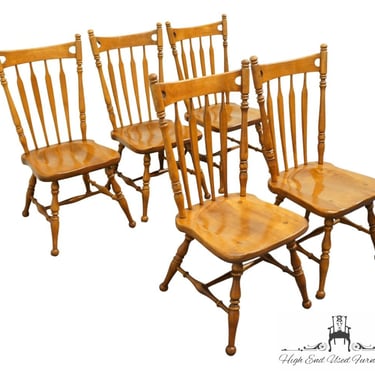 Set of 5 ETHAN ALLEN Heirloom Nutmeg Maple Colonial / Early American Arrow Back Dining Side Chairs 10-6060 