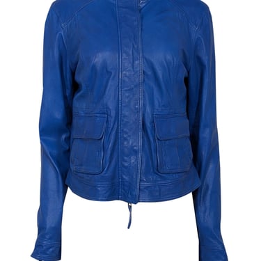 Lucky Brand - Cobalt Blue Lamb Leather Jacket Sz L