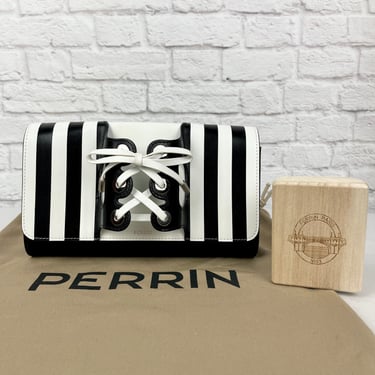 Perrin Paris LE CORSET Clutch, Stripe, Black/White