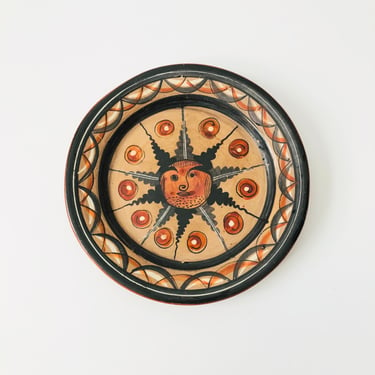 Mexican Folk Art Pottery Plate 