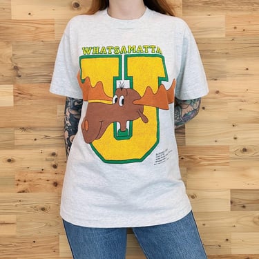 Vintage 90's Bullwinkle Whatsamatta U Tee Shirt T-Shirt 