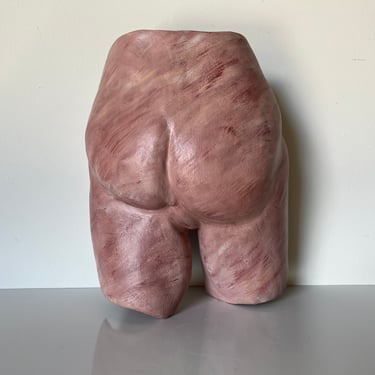90's L. Gonzales Male Buttocks Art Ceramic Wall Sculpture 