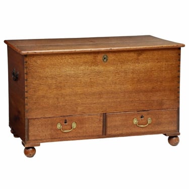 18th/19th Century English Georgian Period Oak Dovetailed Case Mule Chest - Antique Blanket Chest Coffer 