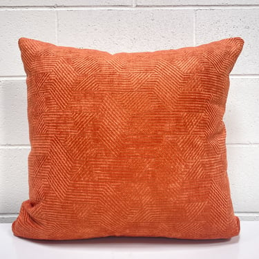 Square Pillow in Rust Velvet