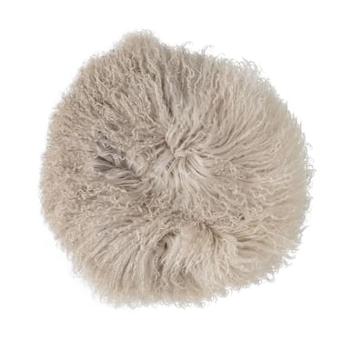 Stone Tibetan Lamb Fur Pillow