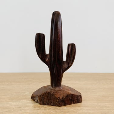 Vintage Ironwood Carved Wood Saguaro Cactus 