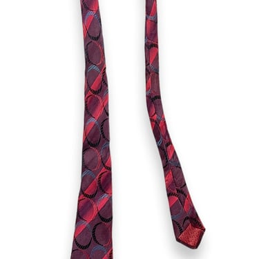 Vintage 1930s Silk Necktie ~ Brocade ~ Art Deco / Rockabilly / Swing ~ Neck Tie / Cravat ~ Foulard 