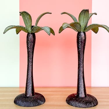 Pair of Palm Tree Candlesticks