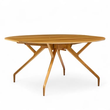 Greta Grossman for Glenn of California Walnut Spider Leg Drop Leaf Dining Table 