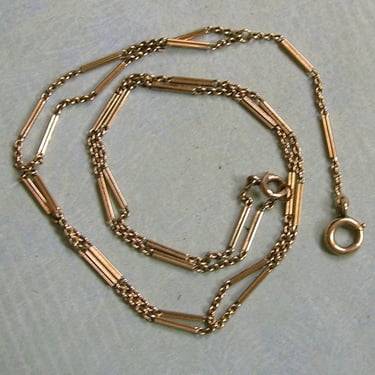 Vintage 14K Yellow Gold Y Chain, Old 14K Gold Chain Necklace, Vintage 14K gold Chain (#4482) 