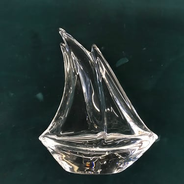 Daum Crystal Ship sculpture 