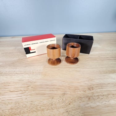 Laurids Lonborg Teak Egg Holders NIB NOS 