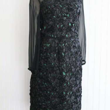 Exquisitly Appointed - Black Soutache Lace - Cocktail Dress - Couture - Atelier - by Patricia F Designs - Estimated size 16/18 