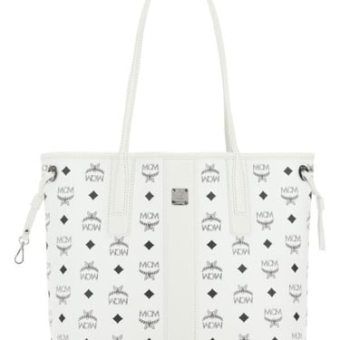 Mcm Women White Canvas Reversible Liz Shopping Bag