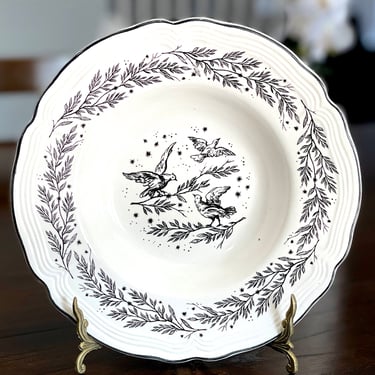 VINTAGE: New England Toile Rimed 9 1/4" Soup Bowl - Tabletops Unlimited - Replacement, Collecting - SKU 36-D-00025190 
