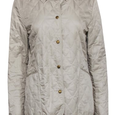 Burberry - Beige Quilted Button Front Jacket Sz M