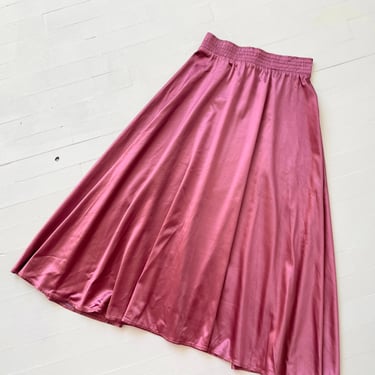 1970s Metallic Magenta Pink Disco Skirt 