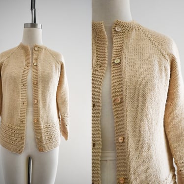 1960s Beige Cardigan Sweater 