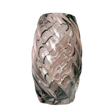 Baccarat Fine Crystal Contemporary Swirl Vase Etched Stamp 