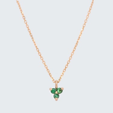 Green Emerald Triad Necklace