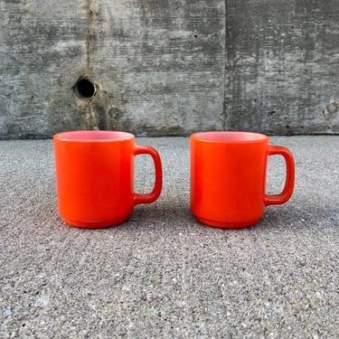 Vintage Orange Glasbake Mug - Made in USA 