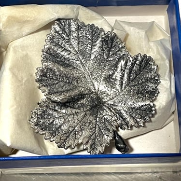 Vintage Silver Leaf Brooch 