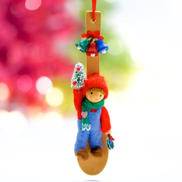 VINTAGE: Christmas Wood Ornament - Christmas Magnet - Hand Painted Ornaments - Christmas Wood Ornaments - SKU 15-A1-00004180 