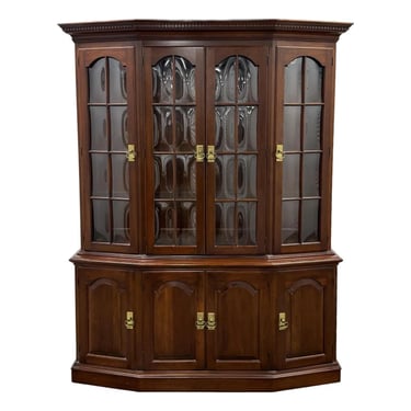 Vintage Pennsylvania House Cherry Bubble Glass Georgian China Cabinet 