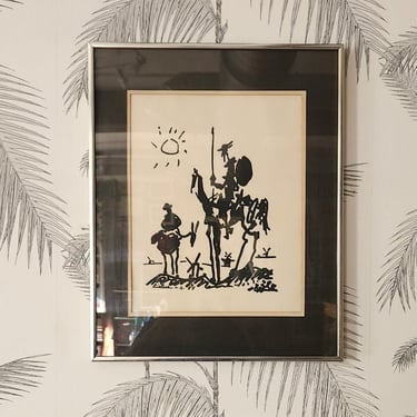 Vintage Pablo Picasso Don Quixote Lithograph, dated 11/8/55, Framed and Matted 