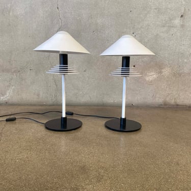 Pair of Post Modern 1990's Italian Table Lamps