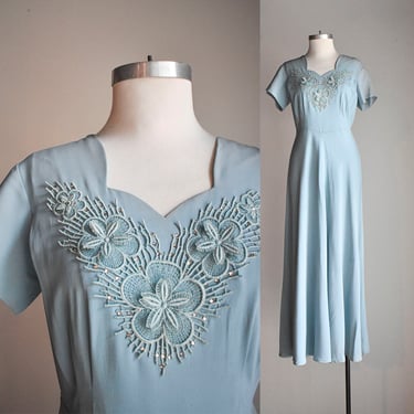 1940s Powder Blue Gown 