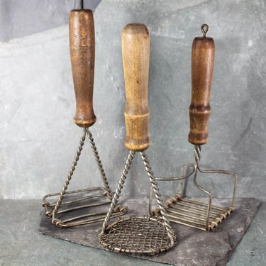 Antique Kitchen Mashers | Your Choice of 3 Styles | Twisted Metal Handled Kitchen Utensils | Antique Kitchen | Farmhouse Decor 