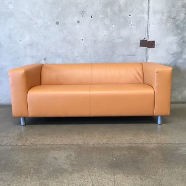 Modern Faux Leather Love Seat