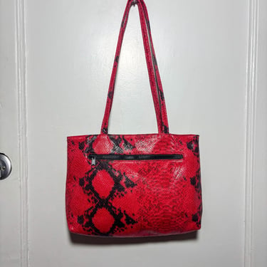 2000s Large are Faux Snakeskin Tote Purse 