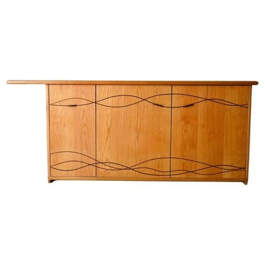 Bespoke Cabinet with Carved Inlay by Robert Squire Bierbaum, 1995