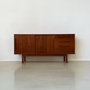 1970s Teak Danish Credenza w/ Sliding Doors