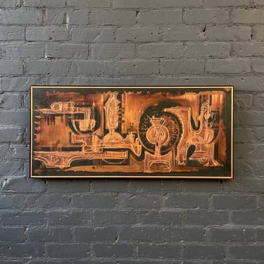 Mid-Century Bernhard Rohne Acid Etched and Oxidized Copper Wall Art, c.1970’s 