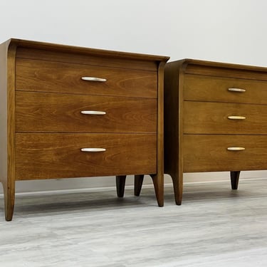 John Van Koert For Drexel Profile Mid-Century Modern 3-Drawer Dresser / Nightstand Pair (SHIPPING NOT FREE) 